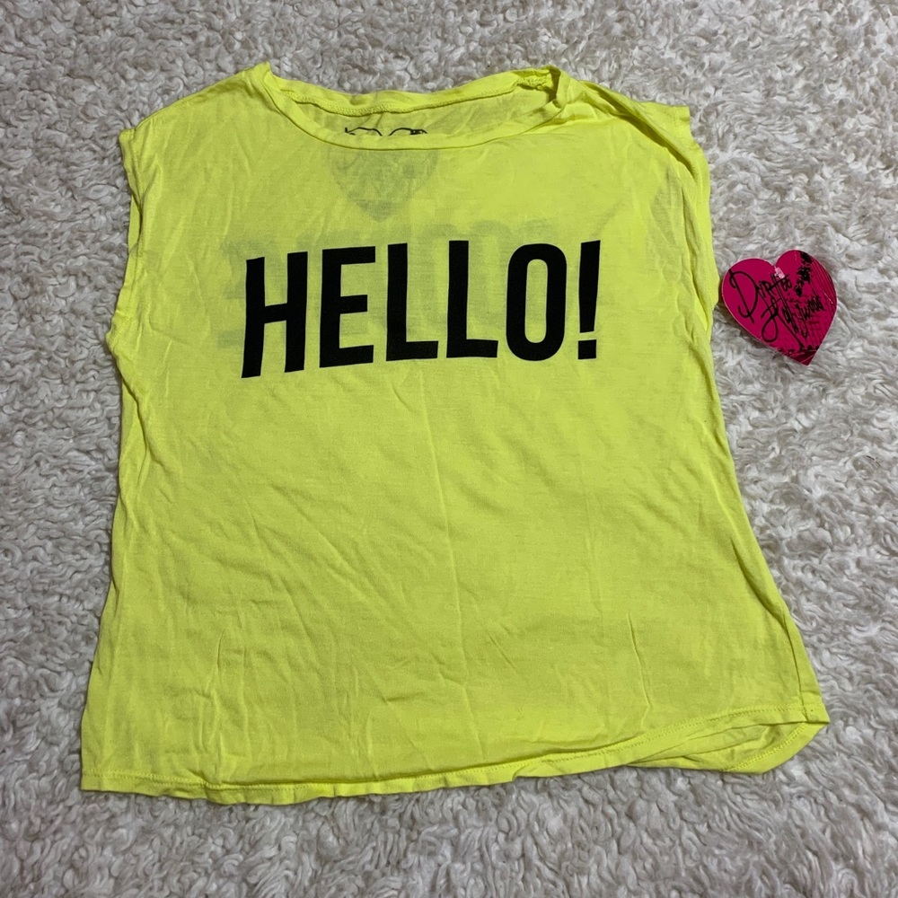 🔥Dirtee Hollywood Yellow Tee Size Girls large 14